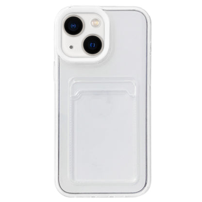 ELECTROPRIME For iPhone 15 360 Clear PC Hybrid  TPU Phone Case with Card Slot(White)