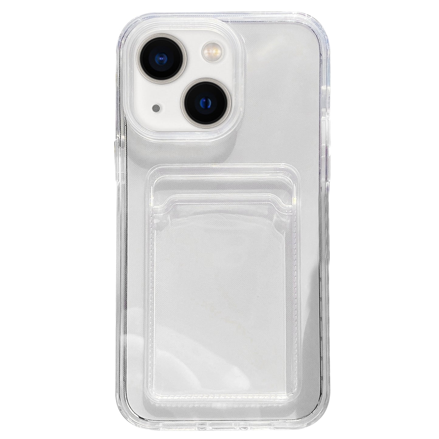 ELECTROPRIME For iPhone 15 360 Clear PC Hybrid  TPU Phone Case with Card Slot(Transparent)