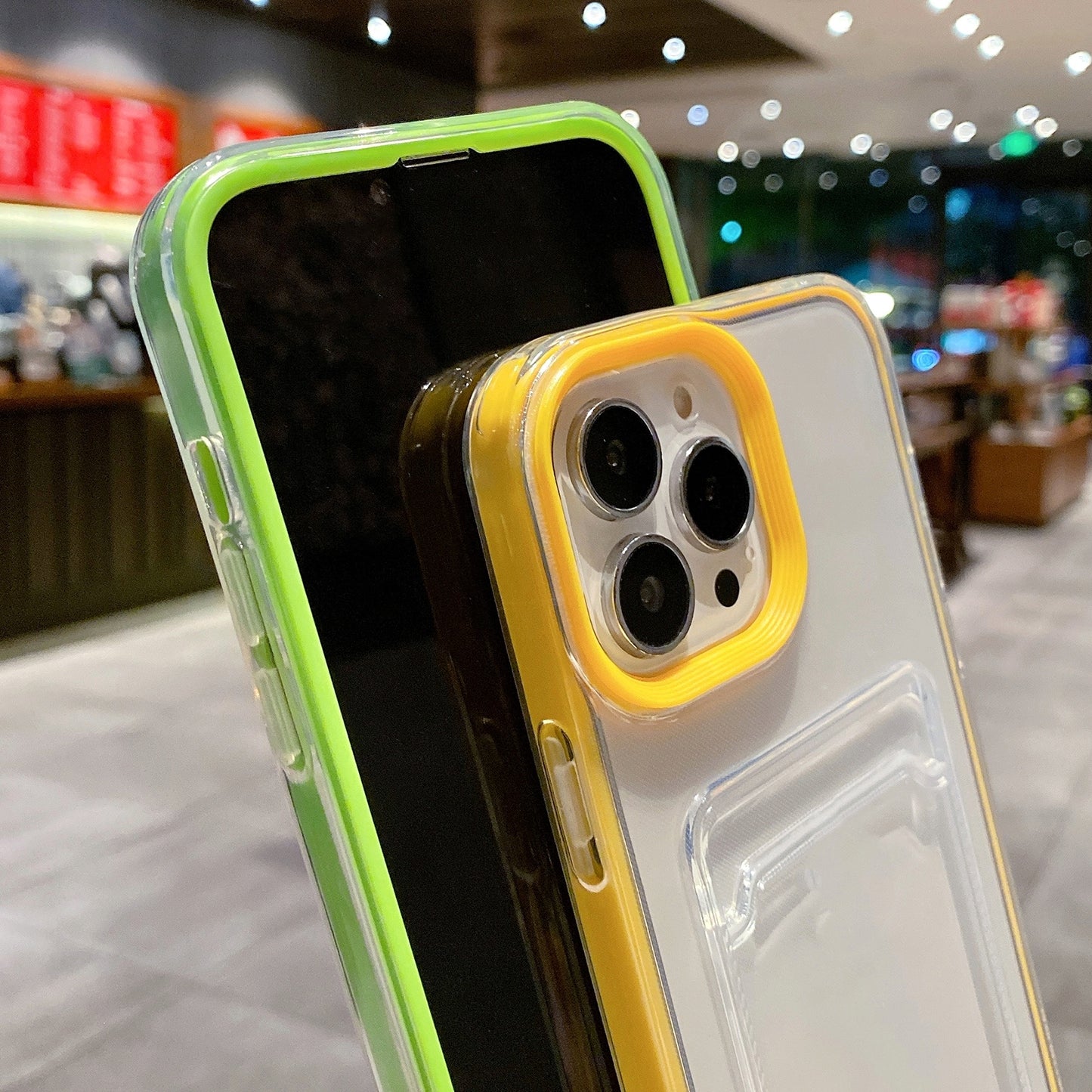 ELECTROPRIME For iPhone 15 360 Clear PC Hybrid  TPU Phone Case with Card Slot(Purple)