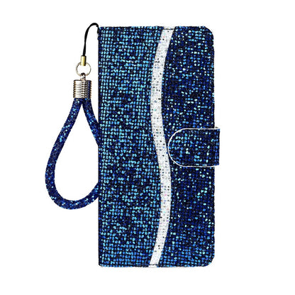 ELECTROPRIME For iPhone 15 Glitter Powder Filp Leather Phone Case(Blue)