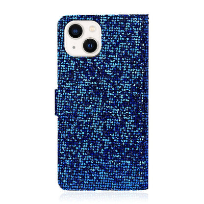 ELECTROPRIME For iPhone 15 Glitter Powder Filp Leather Phone Case(Blue)