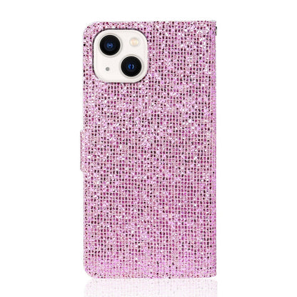 ELECTROPRIME For iPhone 15 Glitter Powder Filp Leather Phone Case(Pink)