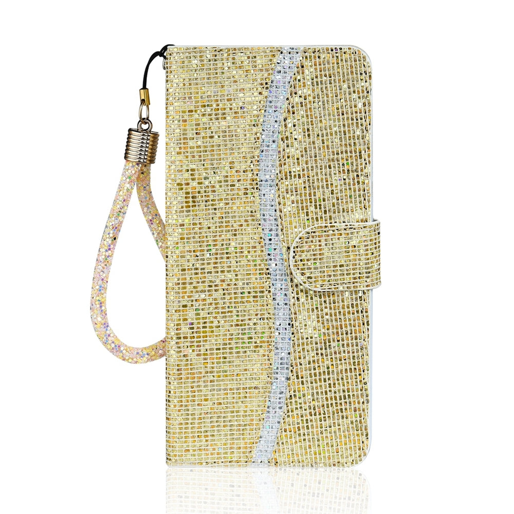 ELECTROPRIME For iPhone 15 Glitter Powder Filp Leather Phone Case(Gold)