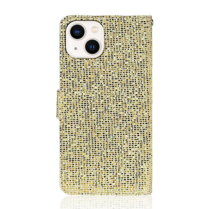 ELECTROPRIME For iPhone 15 Glitter Powder Filp Leather Phone Case(Gold)