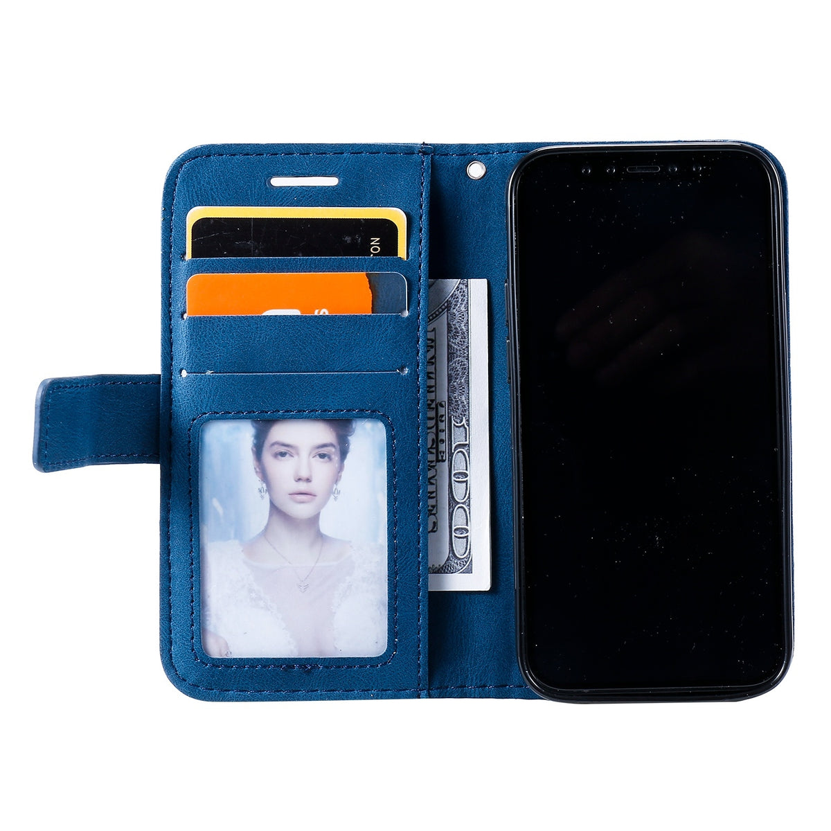ELECTROPRIME For iPhone 15 Skin Feel Splicing Leather Phone Case(Blue)