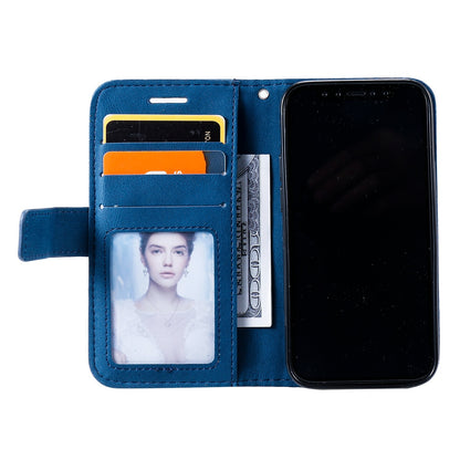 ELECTROPRIME For iPhone 15 Skin Feel Splicing Leather Phone Case(Blue)