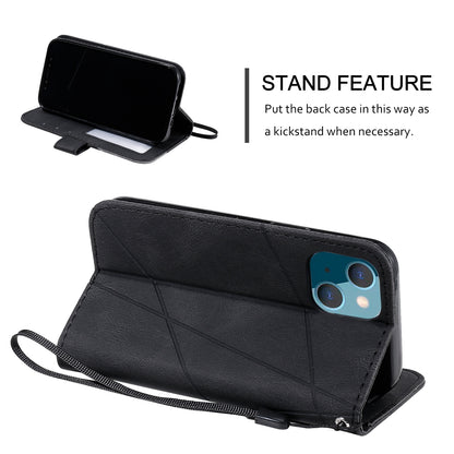 ELECTROPRIME For iPhone 15 Skin Feel Splicing Leather Phone Case(Black)