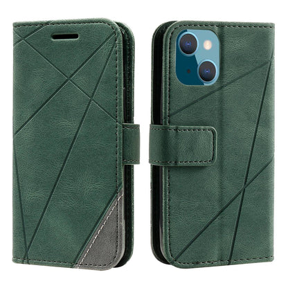 ELECTROPRIME For iPhone 15 Plus Skin Feel Splicing Leather Phone Case(Green)
