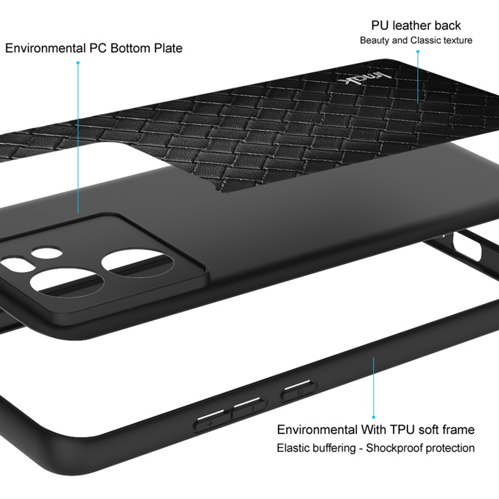 ELECTROPRIME For iPhone 15 IMAK LX-5 Series Shockproof PC + PU + TPU Protective Phone Case(Carbon Fiber Texture)