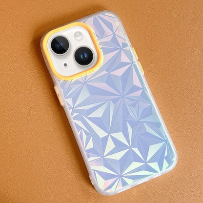 ELECTROPRIME For iPhone 15 Laser Diamond Pattern Frosted Phone Case(Yellow)