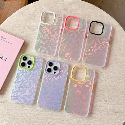 ELECTROPRIME For iPhone 15 Laser Diamond Pattern Frosted Phone Case(Yellow)