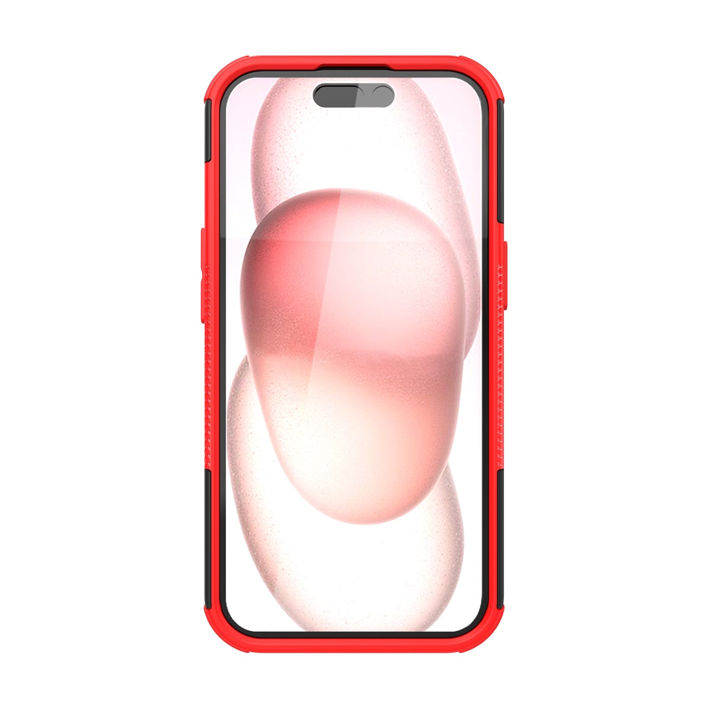 ELECTROPRIME For  iPhone 15 Tire Texture TPU + PC Phone Case with Holder(Red)