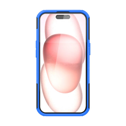ELECTROPRIME For  iPhone 15 Tire Texture TPU + PC Phone Case with Holder(Blue)