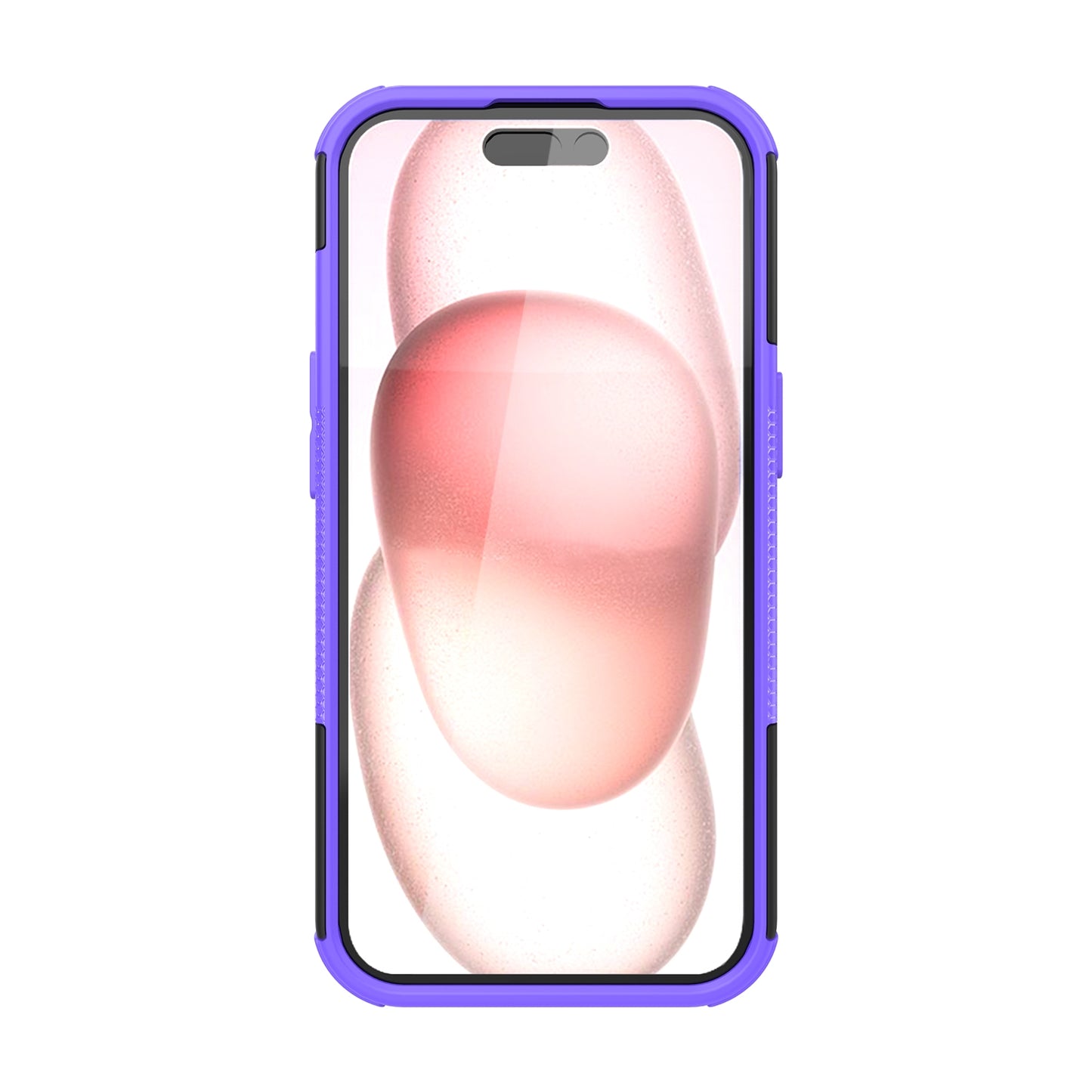 ELECTROPRIME For  iPhone 15 Tire Texture TPU + PC Phone Case with Holder(Purple)