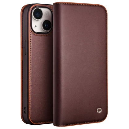 ELECTROPRIME For iPhone 15 Plus QIALINO Classic Gen2 Genuine Leather Phone Case(Brown)
