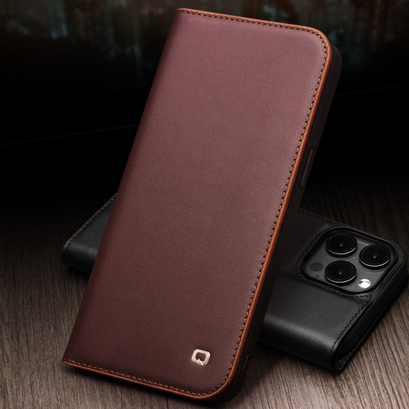 ELECTROPRIME For iPhone 15 Plus QIALINO Classic Gen2 Genuine Leather Phone Case(Brown)