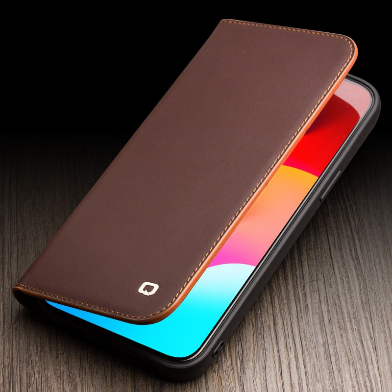 ELECTROPRIME For iPhone 15 Plus QIALINO Classic Gen2 Genuine Leather Phone Case(Brown)