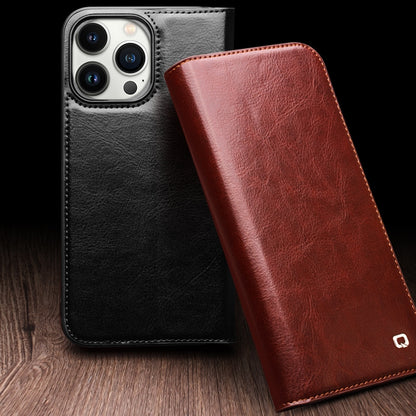 ELECTROPRIME For iPhone 15 Plus QIALINO Classic Genuine Leather Phone Case(Brown)