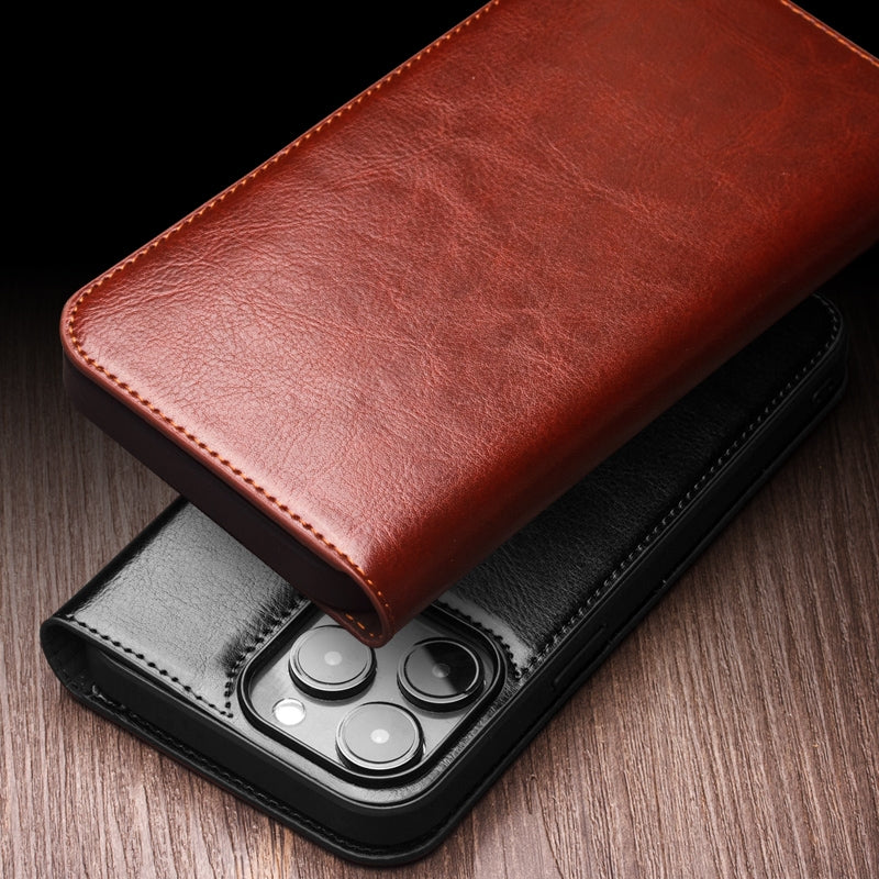 ELECTROPRIME For iPhone 15 Plus QIALINO Classic Genuine Leather Phone Case(Brown)