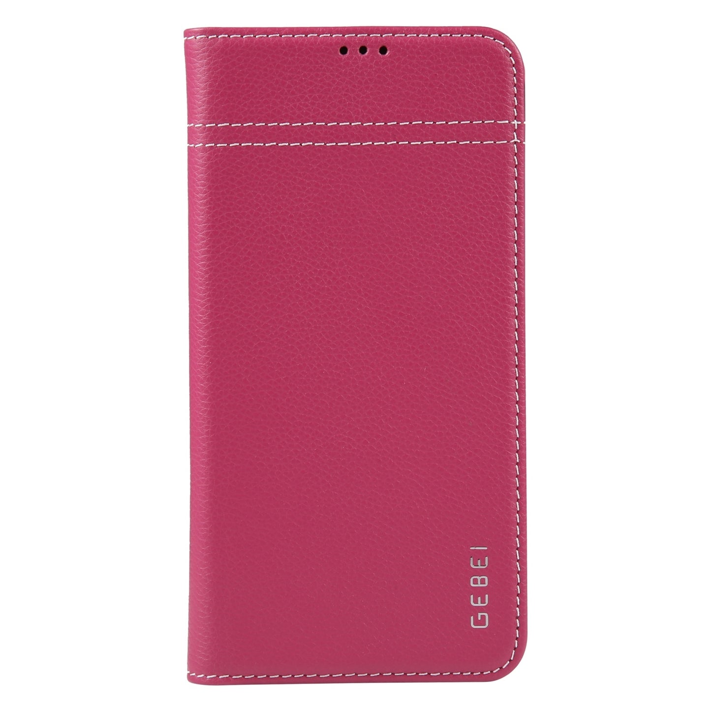 ELECTROPRIME For iPhone 15 GEBEI Top-grain Horizontal Flip Leather Phone Case(Rose Red)