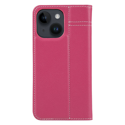 ELECTROPRIME For iPhone 15 GEBEI Top-grain Horizontal Flip Leather Phone Case(Rose Red)