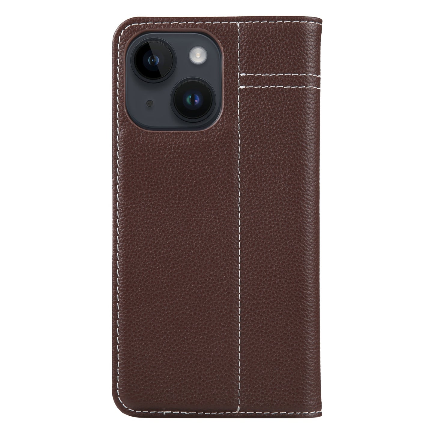 ELECTROPRIME For iPhone 15 GEBEI Top-grain Horizontal Flip Leather Phone Case(Brown)