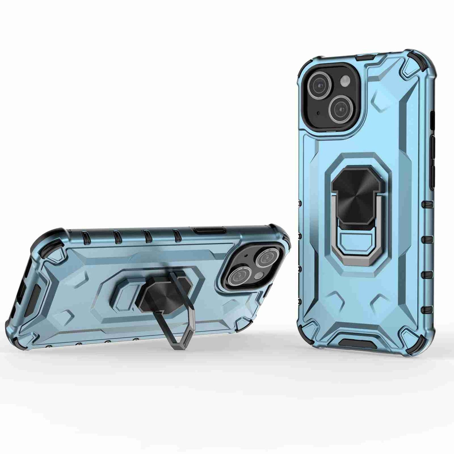 ELECTROPRIME For iPhone 15 Ice Armor Series Ring Holder Phone Case(Blue)