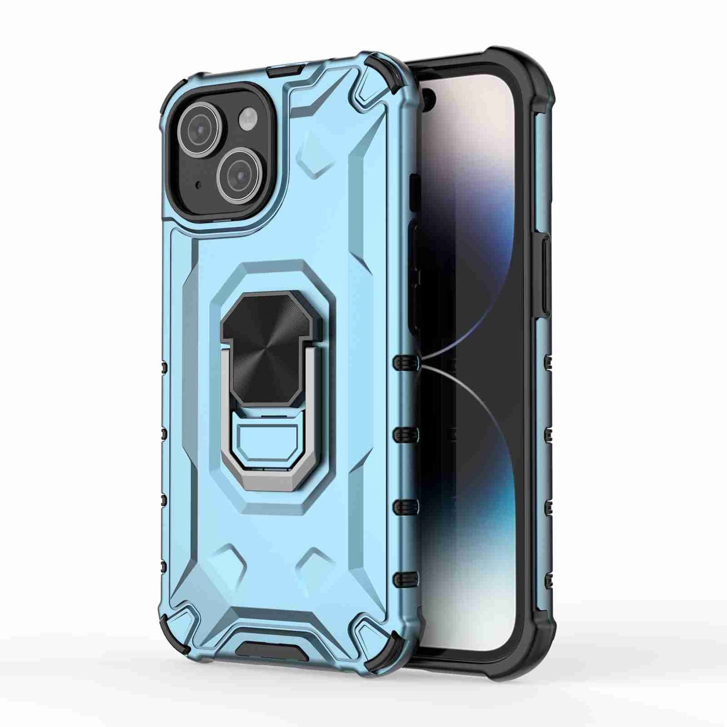 ELECTROPRIME For iPhone 15 Ice Armor Series Ring Holder Phone Case(Blue)