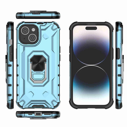 ELECTROPRIME For iPhone 15 Ice Armor Series Ring Holder Phone Case(Blue)