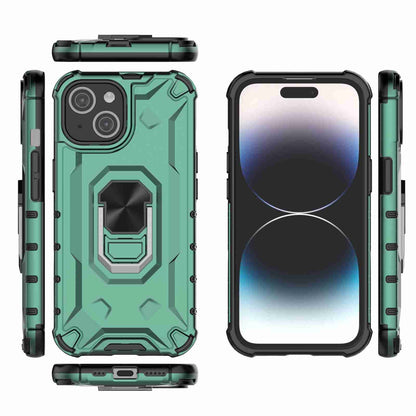 ELECTROPRIME For iPhone 15 Ice Armor Series Ring Holder Phone Case(Green)