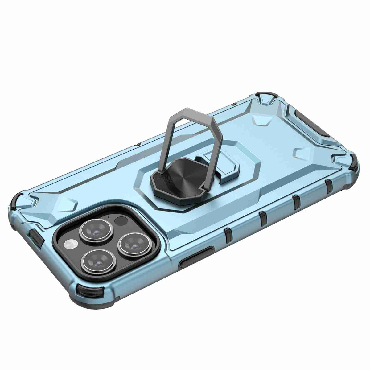 ELECTROPRIME For iPhone 15 Plus Ice Armor Series Ring Holder Phone Case(Black)