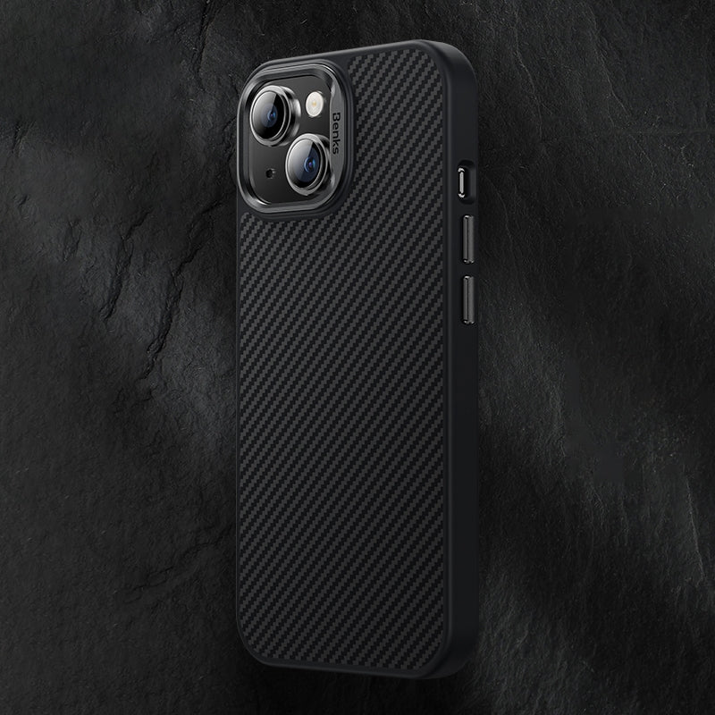 ELECTROPRIME For iPhone 15 Plus Benks 600D MagSafe Kevlar Carbon Fiber Shockproof Phone Case(Black)