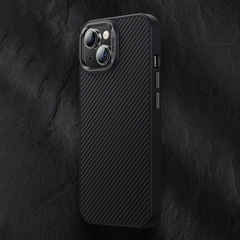 ELECTROPRIME For iPhone 15 Benks 600D MagSafe Kevlar Carbon Fiber Shockproof Phone Case(Black)