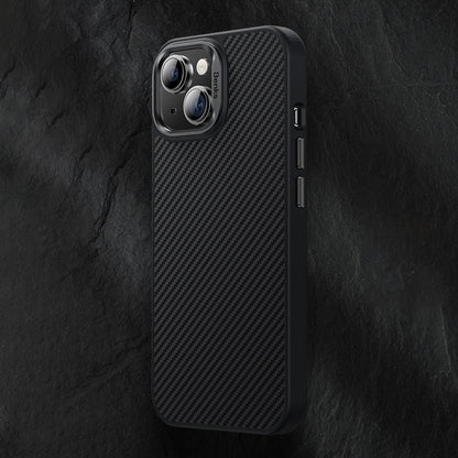 ELECTROPRIME For iPhone 15 Benks 600D MagSafe Kevlar Carbon Fiber Shockproof Phone Case(Black)