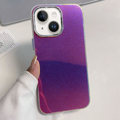ELECTROPRIME For iPhone 15 Electroplated Frame IMD Glitter Powder Phone Case(Purple)