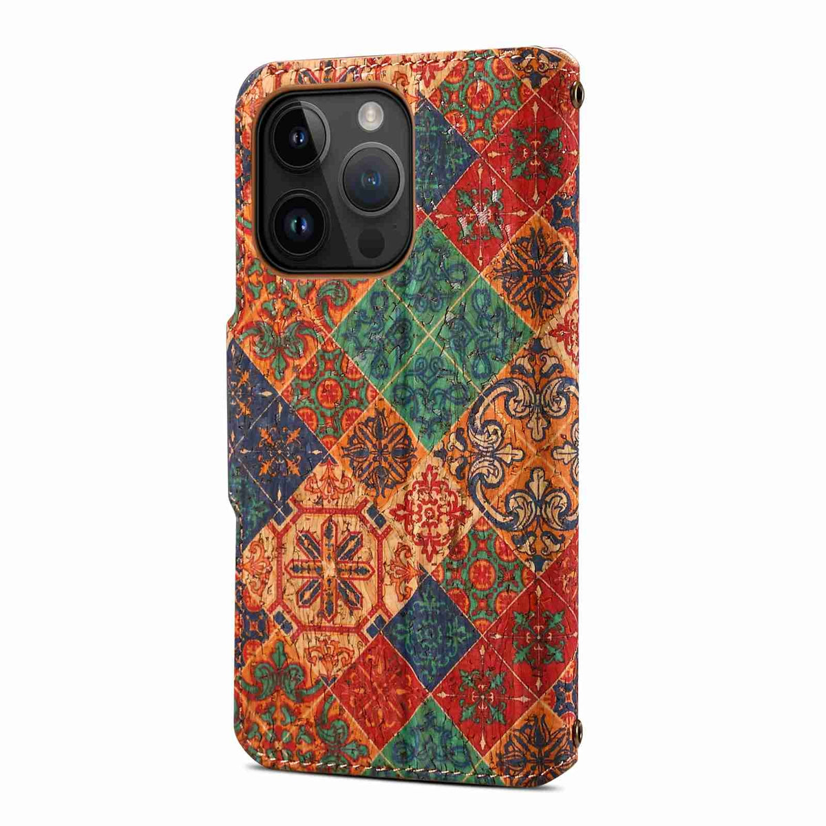ELECTROPRIME For iPhone 15 Plus Denior Flower Language Series Cork Fabric Oil Edge Leather Phone Case(Winter)