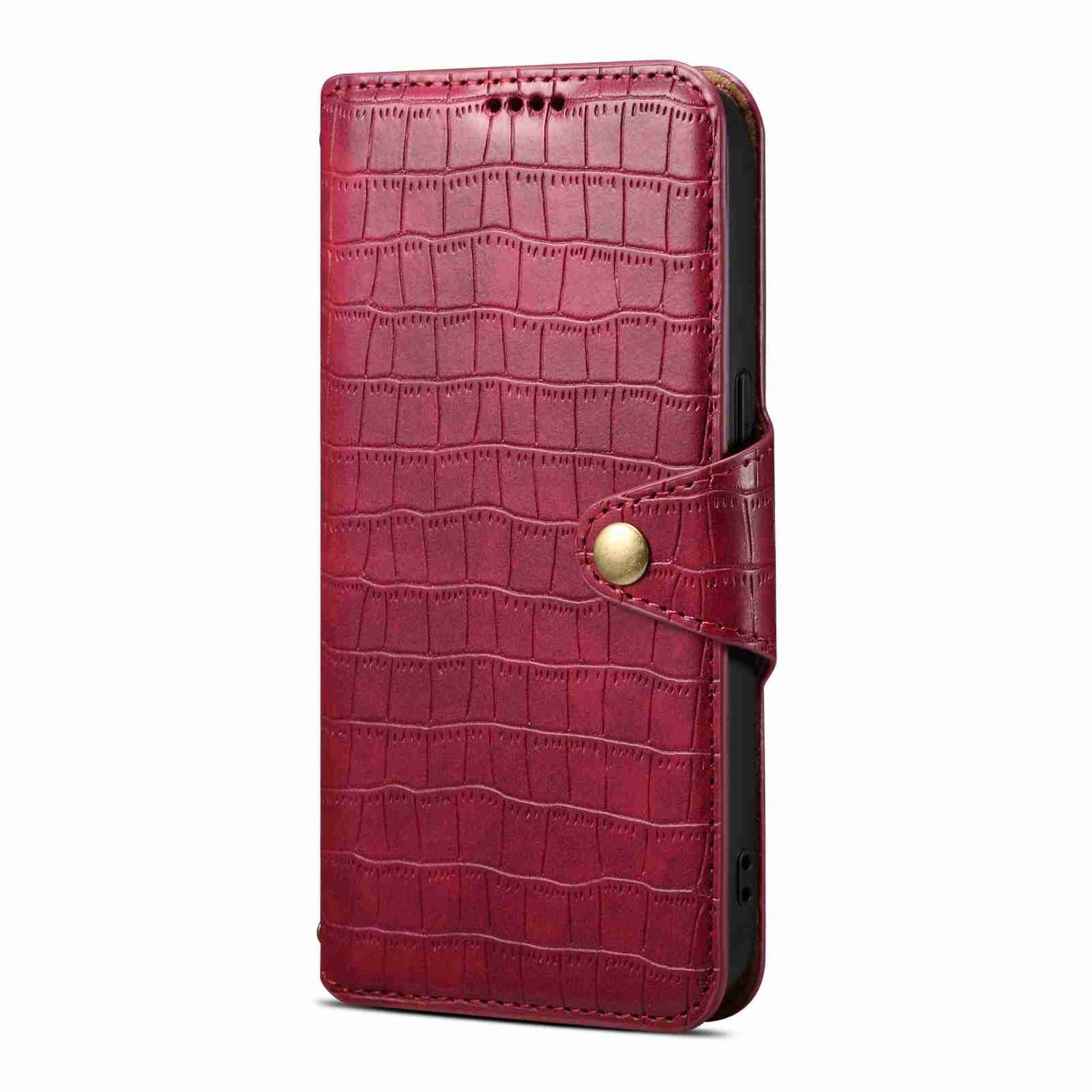 ELECTROPRIME For iPhone 15 Denior Crocodile Texture Oil Edge Leather Phone Case(Rose Red)