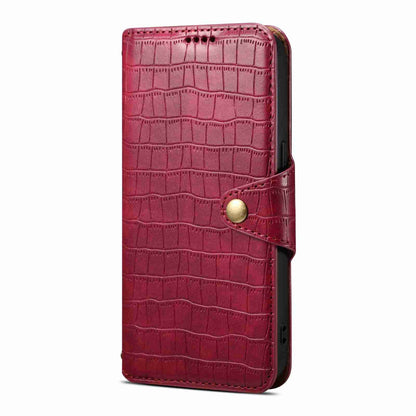 ELECTROPRIME For iPhone 15 Denior Crocodile Texture Oil Edge Leather Phone Case(Rose Red)