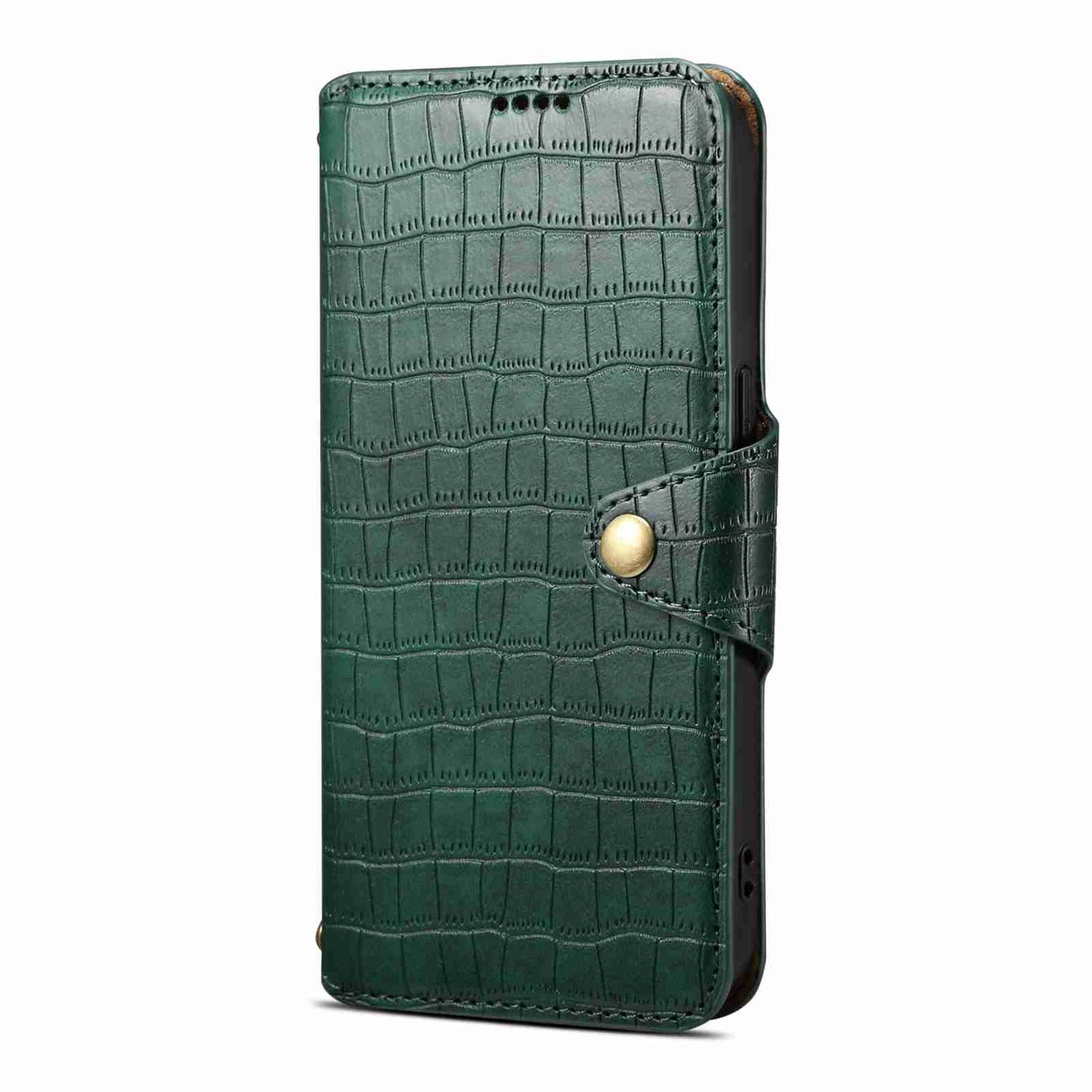 ELECTROPRIME For iPhone 15 Denior Crocodile Texture Oil Edge Leather Phone Case(Green)