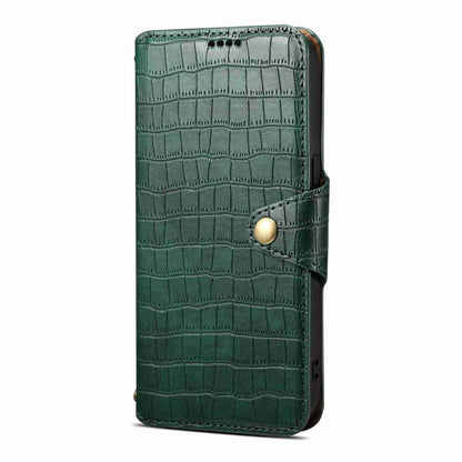 ELECTROPRIME For iPhone 15 Denior Crocodile Texture Oil Edge Leather Phone Case(Green)
