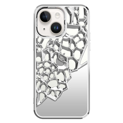 ELECTROPRIME For iPhone 15 Mirror Style Hollow Heat Dissipation Electroplated  TPU Phone Case(Silver)