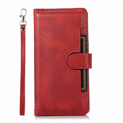ELECTROPRIME For iPhone 15 Wristband Card Slot Leather Phone Case(Red)