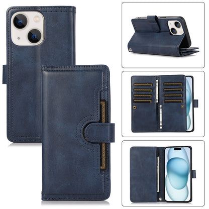 ELECTROPRIME For iPhone 15 Wristband Card Slot Leather Phone Case(Blue)