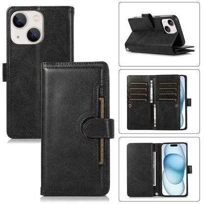 ELECTROPRIME For iPhone 15 Wristband Card Slot Leather Phone Case(Black)