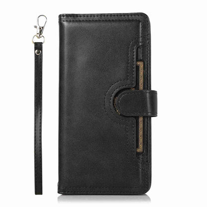 ELECTROPRIME For iPhone 15 Wristband Card Slot Leather Phone Case(Black)