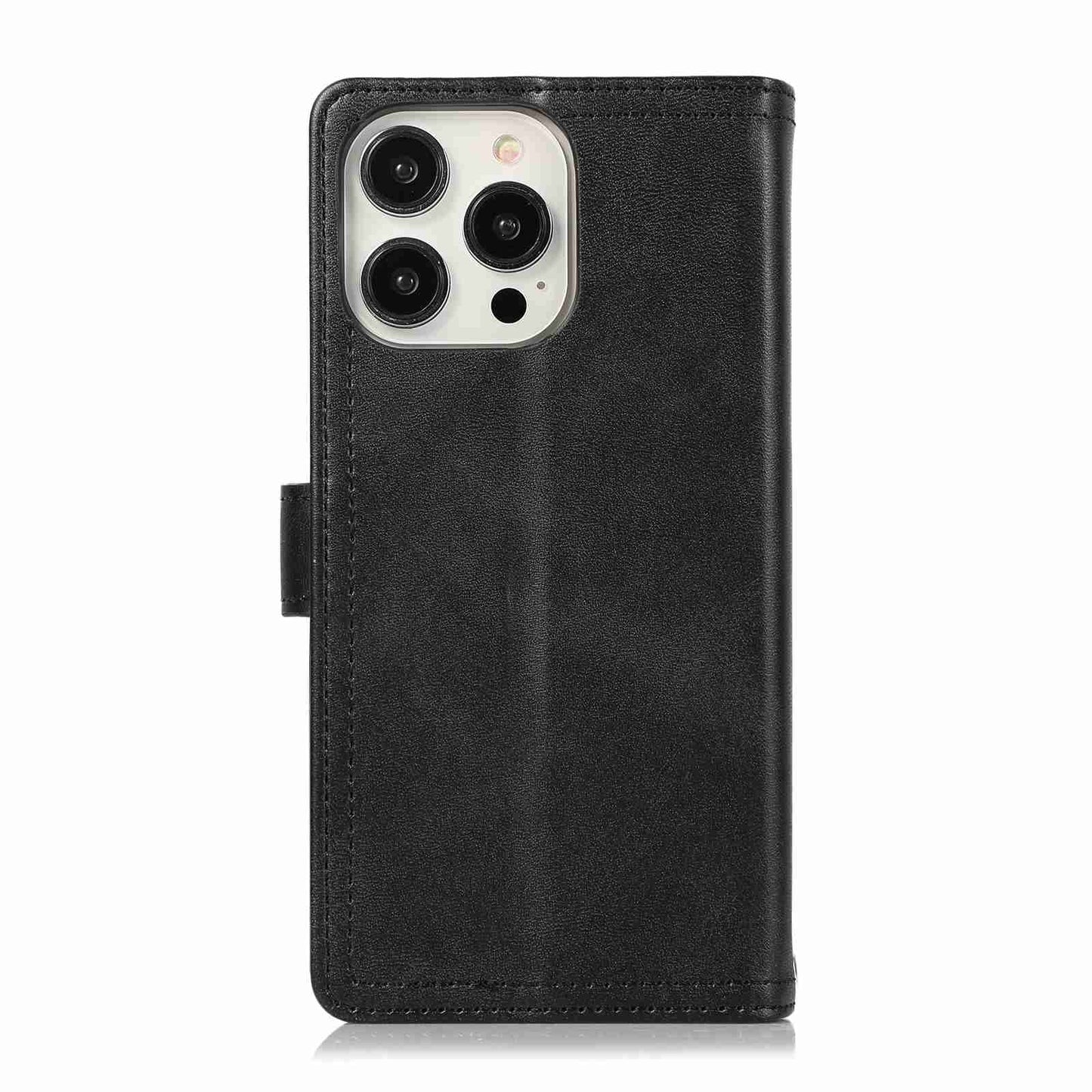 ELECTROPRIME For iPhone 15 Wristband Card Slot Leather Phone Case(Black)