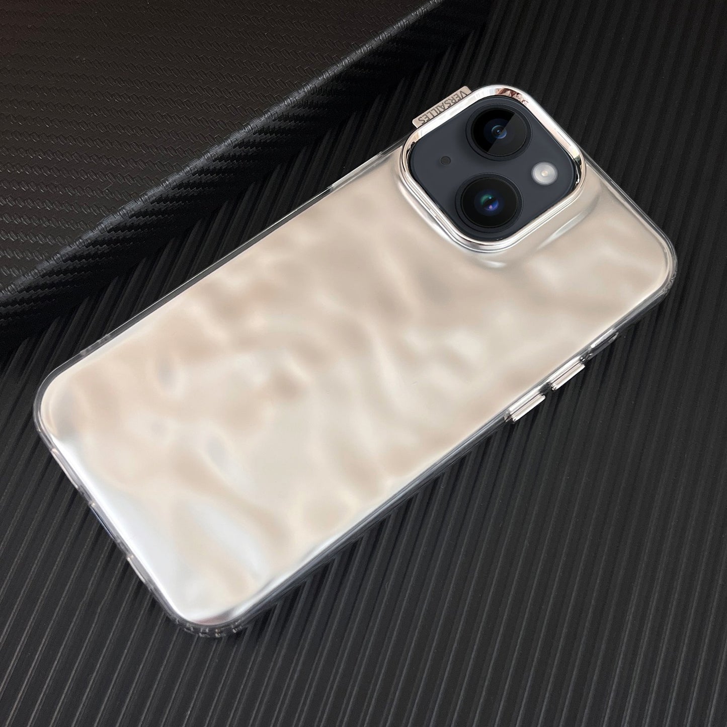 ELECTROPRIME For iPhone 15 3D IMD Water Ripple TPU + Acrylic Electroplated Phone Case(Silver)