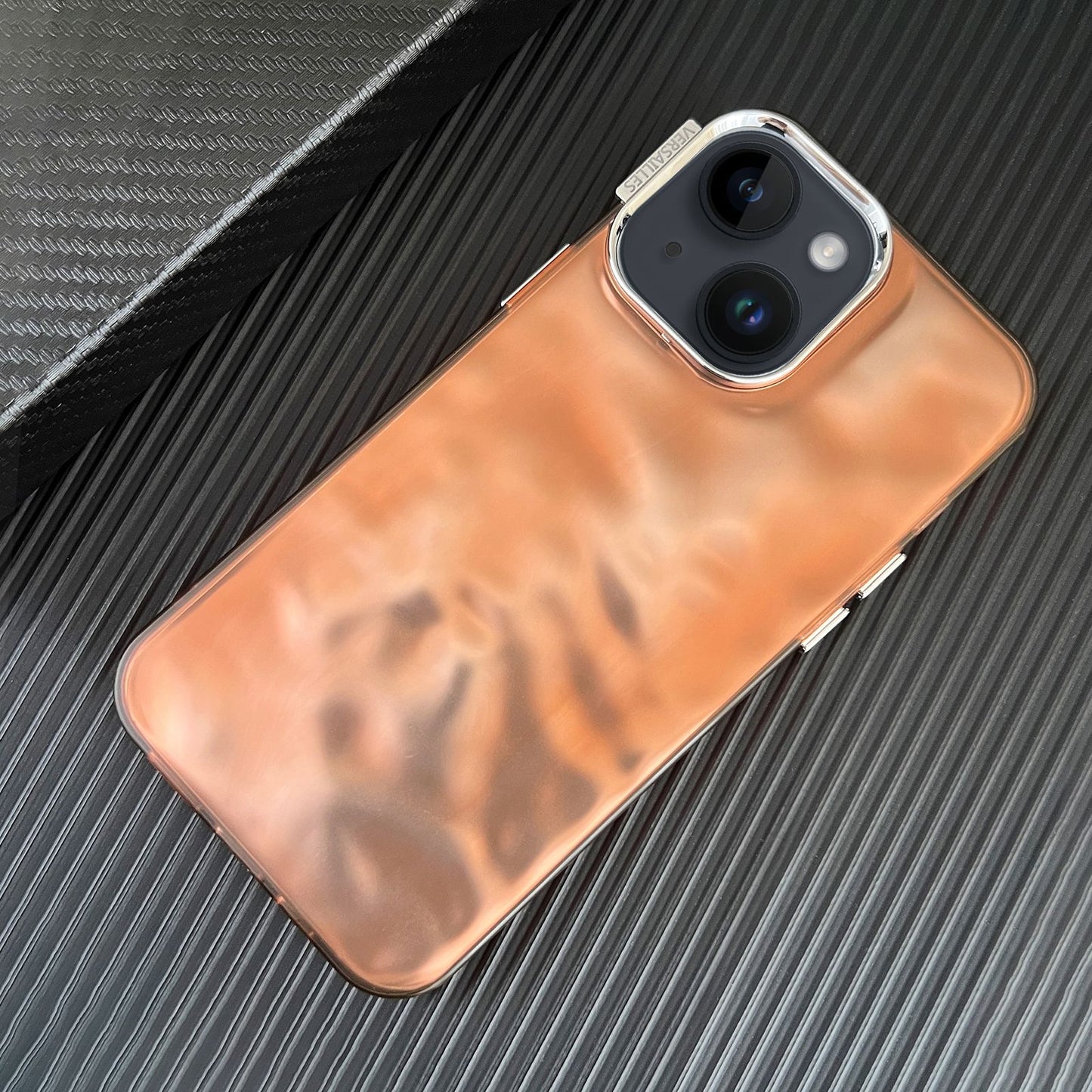 ELECTROPRIME For iPhone 15 3D IMD Water Ripple TPU + Acrylic Electroplated Phone Case(Orange)
