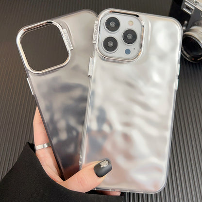 ELECTROPRIME For iPhone 15 3D IMD Water Ripple TPU + Acrylic Electroplated Phone Case(Orange)