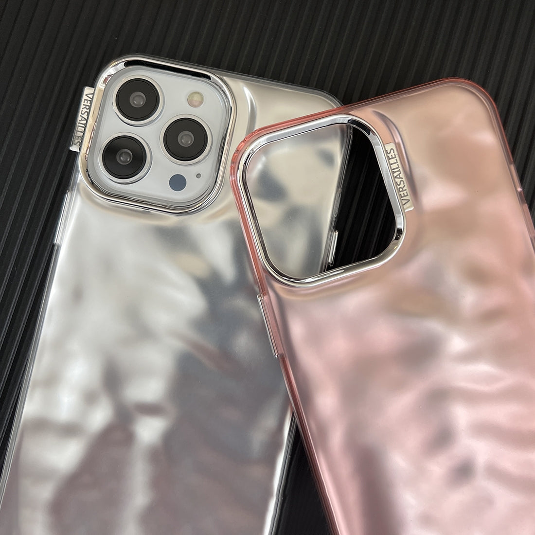 ELECTROPRIME For iPhone 15 3D IMD Water Ripple TPU + Acrylic Electroplated Phone Case(Pink)